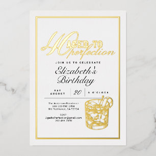 Invitation En Aluminium Fête d'anniversaire 40 ans Aged to Perfection Cock