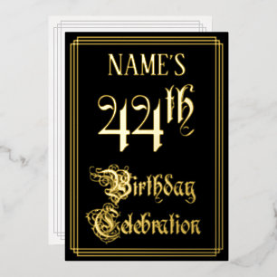 Invitation En Aluminium Fête d'anniversaire 44 ans — Écriture fantaisie et