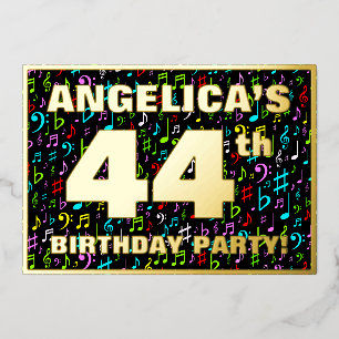Invitation En Aluminium Fête d'anniversaire 44 ans — Symboles musicaux col