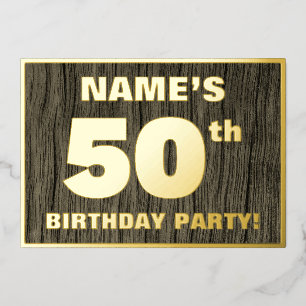 Invitation En Aluminium Fête d'anniversaire 50 ans : motif gras de faux gr