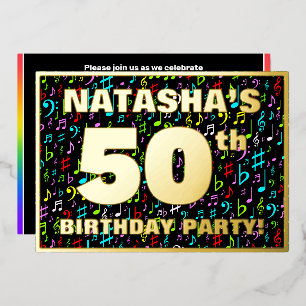 Invitation En Aluminium Fête d'anniversaire 50 ans — Symboles musicaux amu