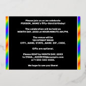Invitation En Aluminium Fête d'anniversaire 53 ans — « 53 » spectre arc-en (Verso)