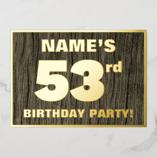 Invitation En Aluminium Fête d'anniversaire 53 ans : motif gras imitation