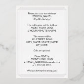 Invitation En Aluminium Fête d'anniversaire 55 ans — Écriture élégante + N (Verso)
