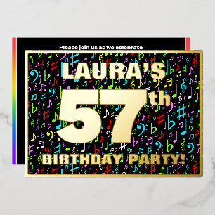 Invitation En Aluminium Fête d'anniversaire 57 ans — Symboles musicaux col