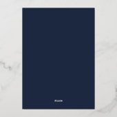 Invitation En Aluminium Fête d'anniversaire 60 ans Chic Script Bleu Or (Verso)