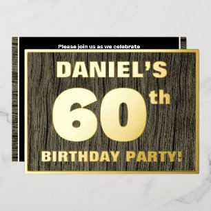 Invitation En Aluminium Fête d'anniversaire 60 ans : motif audacieux à fau