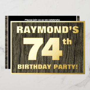 Invitation En Aluminium Fête d'anniversaire 74 ans : motif audacieux à fau