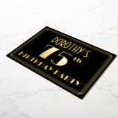 Invitation En Aluminium Fête d'anniversaire 75 ans : décoration Art déco “ (Rotation)