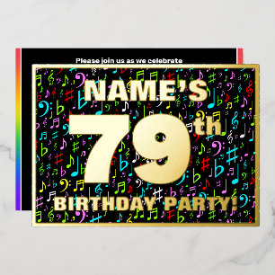 Invitation En Aluminium Fête d'anniversaire 79 ans — Symboles musicaux amu