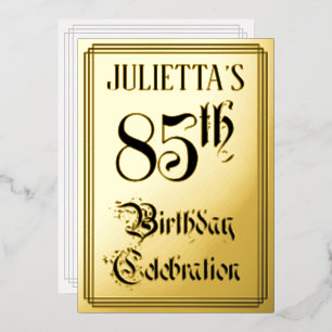 Invitation En Aluminium Fête d'anniversaire 85 ans — Écriture élégante + n