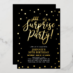 Invitation En Aluminium Fête d'anniversaire adulte moderne surprise