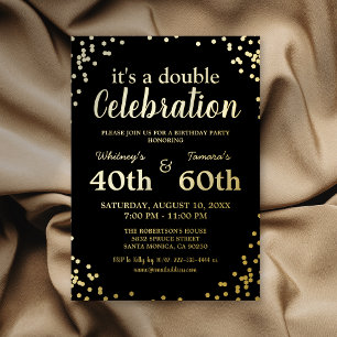 Invitation En Aluminium Fête d'anniversaire commune adulte Or véritable