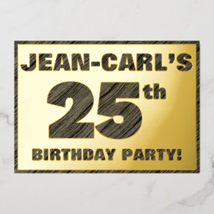 Invitation En Aluminium Fête d'anniversaire de 25 ans — Texte à grain de b