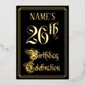 Invitation En Aluminium Fête d'anniversaire de 26 ans — Écriture élégante  (Recto)