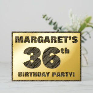 Invitation En Aluminium Fête d'anniversaire de 36 ans — Texte gras à motif