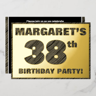 Invitation En Aluminium Fête d'anniversaire de 38 ans — Texte à grain de b