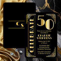 Fête d'anniversaire de 50 ans Luxe Art Déco Élégan