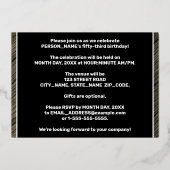 Invitation En Aluminium Fête d'anniversaire de 53 ans — Texte à grain de b (Verso)