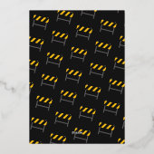 Invitation En Aluminium Fête d'anniversaire de construction pour Boy Gold (Verso)