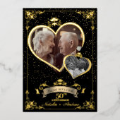 Invitation En Aluminium Fête d'anniversaire de mariage romantique en or Ph (Recto)