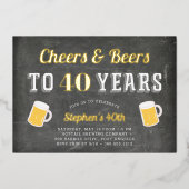 Invitation En Aluminium Fête d'anniversaire de référence Cheers & Beers (Recto)