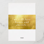 Invitation En Aluminium Fête d'anniversaire du Mariage d'or simple (Verso)