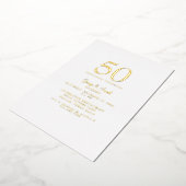 Invitation En Aluminium Fête d'anniversaire du Mariage d'or simple (Rotation)