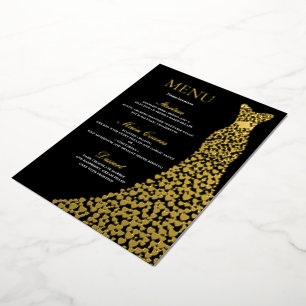Invitation En Aluminium Fête d'anniversaire ou fête de mariage noir Menu o
