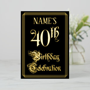 Invitation En Aluminium Fête d'anniversaire pour les 40 ans — Écriture élé