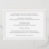 Invitation En Aluminium Fête d'anniversaire pour les 65 ans — Style Art dé (Verso)