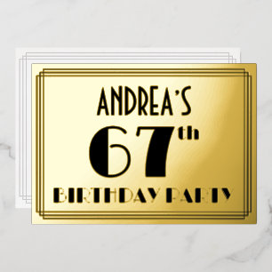 Invitation En Aluminium Fête d'anniversaire pour les 67 ans — Décoration A