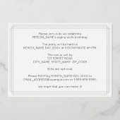 Invitation En Aluminium Fête d'anniversaire pour ses 86 ans — Style Art dé (Verso)