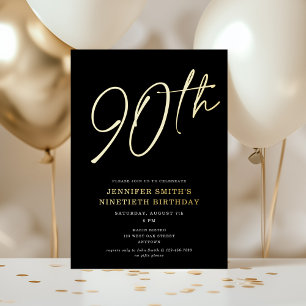 Invitation En Aluminium Fête d'anniversaire quatre-vingt-dixième 90e Moder