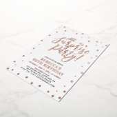 Invitation En Aluminium Fête d'anniversaire surprise avec confettis en or (Rotation)