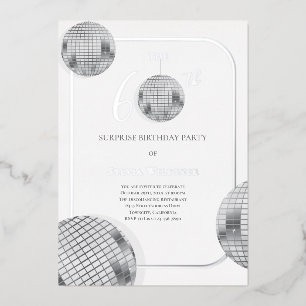 Invitation En Aluminium Fête d'anniversaire surprise disco 60 ans
