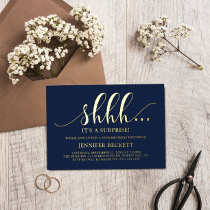Invitation En Aluminium Fête d'anniversaire surprise élégante pour tout âg