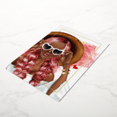 Invitation En Aluminium Fête de Bachelorette à l'encre rouge et or (Rotation)