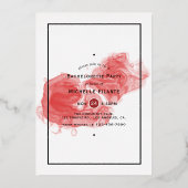 Invitation En Aluminium Fête de Bachelorette à l'encre rouge et or (Verso)