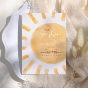 Invitation En Aluminium Fête de bébé bohème au thème soleil avec papier al