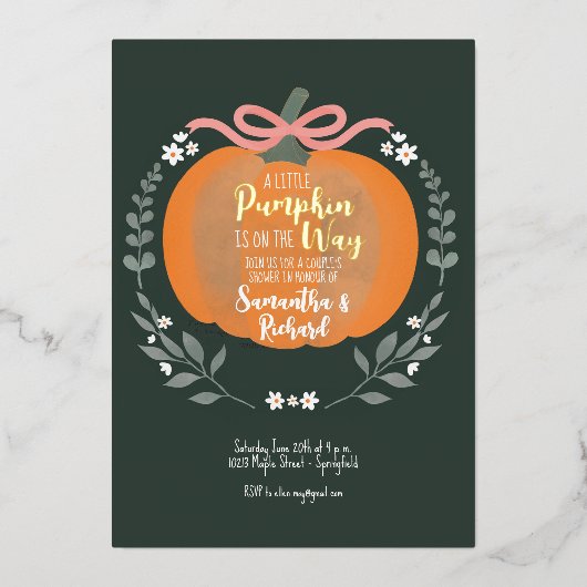 Invitation En Aluminium Fête de Bébé Halloween (Recto)