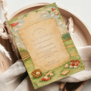 Invitation En Aluminium Fête de bébé thème baseball vintage
