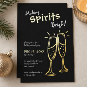 Invitation En Aluminium Fête de Champagne Making Spirits Bright pour Noël