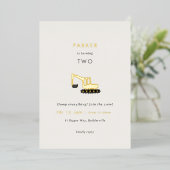 Invitation En Aluminium Fête de construction Digger Foil Anniversaire Invi (Debout devant)