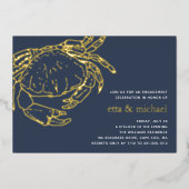 Invitation En Aluminium Fête de crabe d'été Gold Foil (Recto)