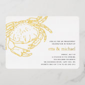Invitation En Aluminium Fête de crabe d'été Gold Foil (Recto)