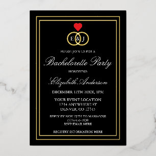 Invitation En Aluminium Fête de fiançailles avec anneaux entrelacés