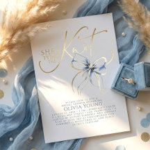 Fête de Fiançailles Dusty Blue Bow Elle Attache le