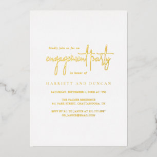 Invitation En Aluminium Fête de Fiançailles Élégante et Intemporelle
