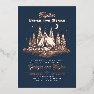 Invitation En Aluminium Fête de Fiançailles Fantaisiste sous les Étoiles C